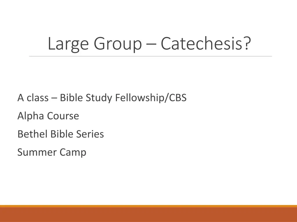 large group catechesis