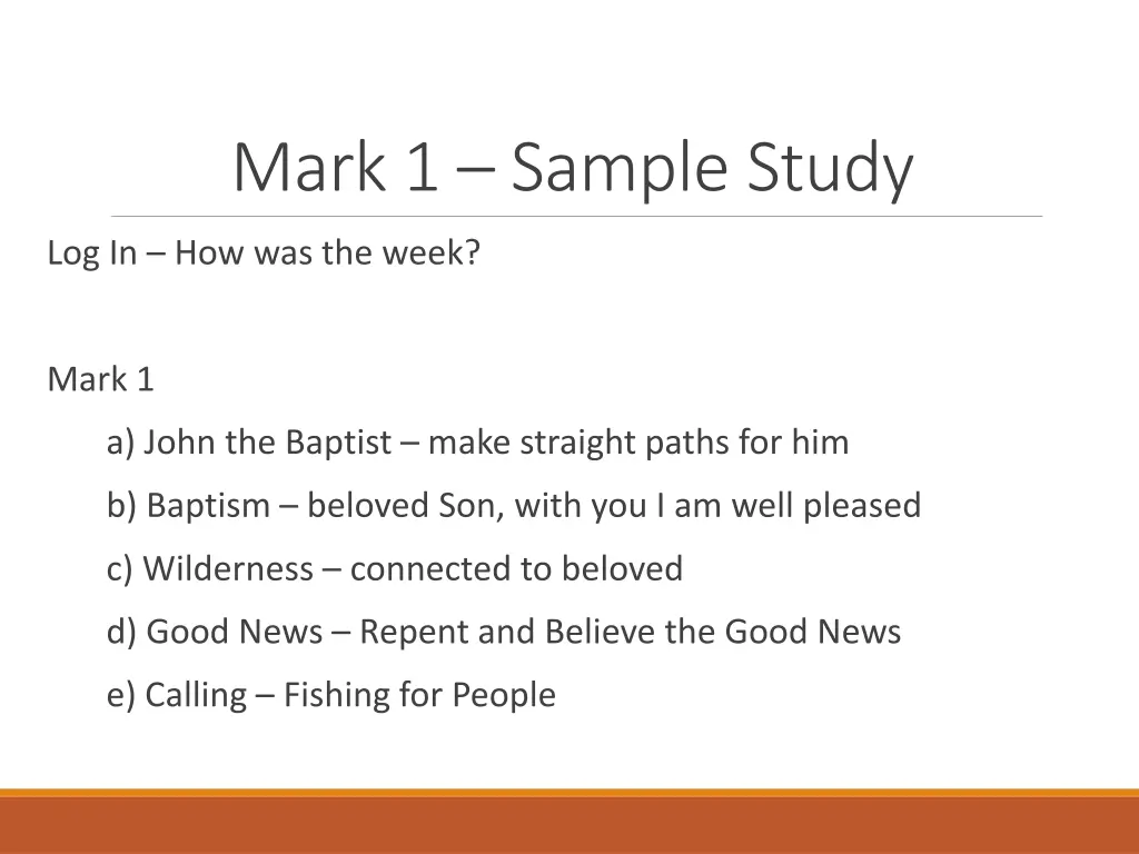 mark 1 sample study