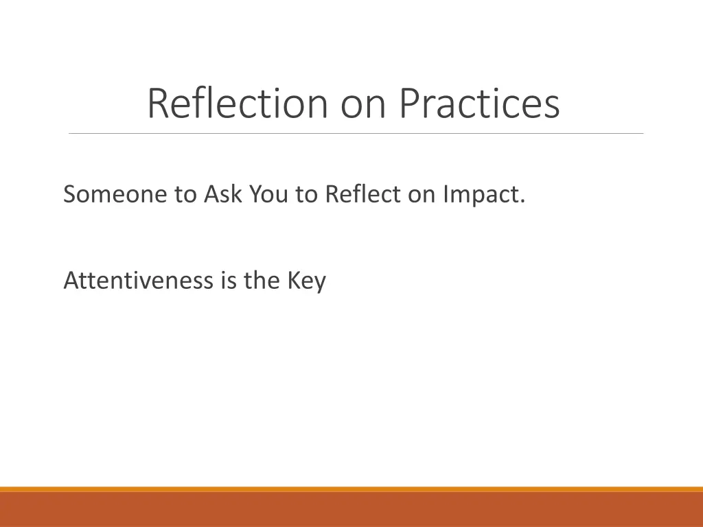 reflection on practices