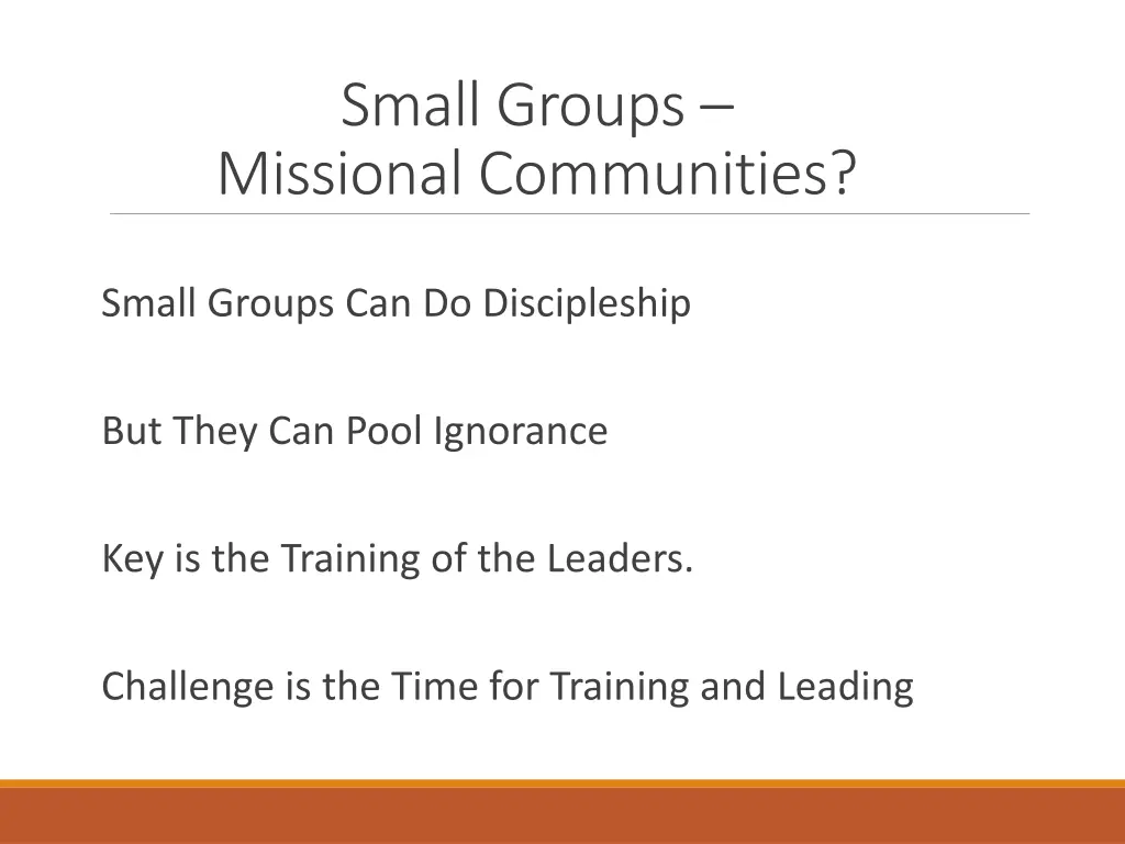 small groups missional communities