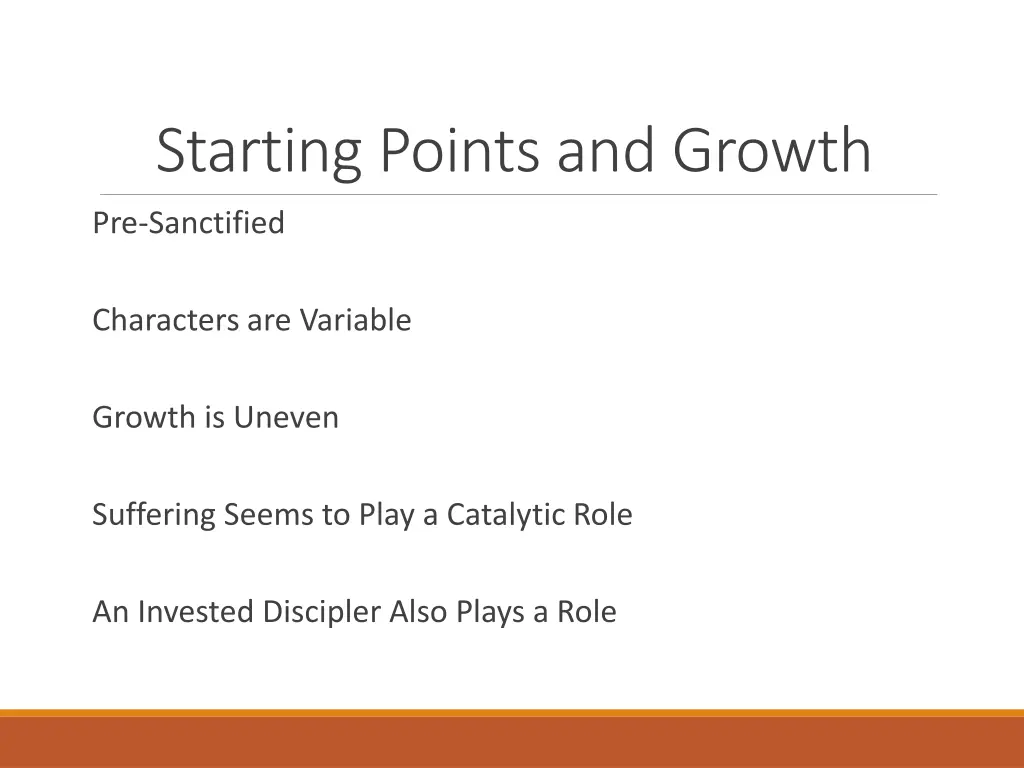 starting points and growth