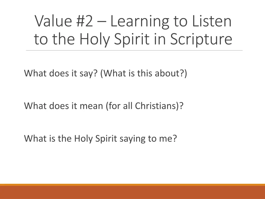 value 2 learning to listen to the holy spirit