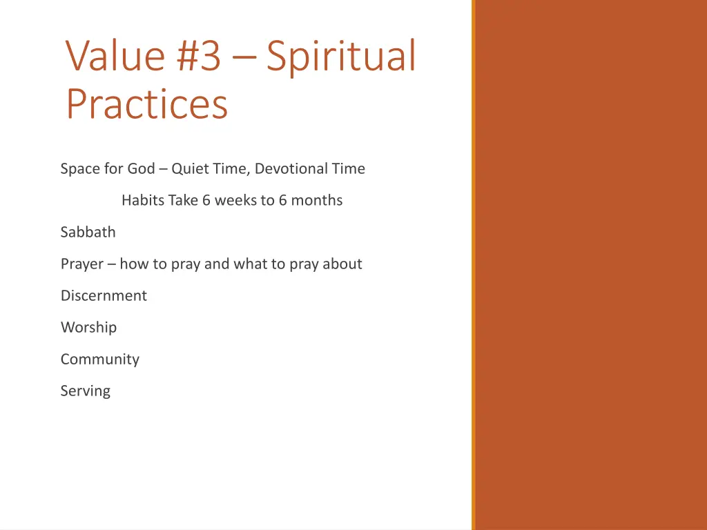 value 3 spiritual practices