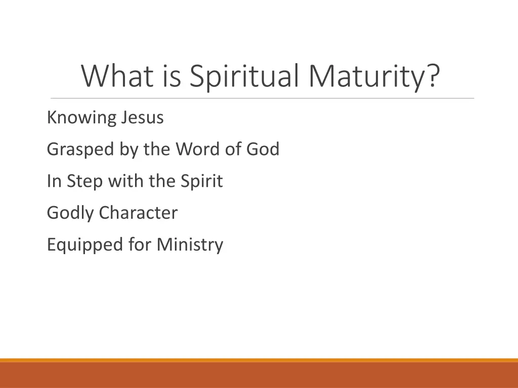 what is spiritual maturity