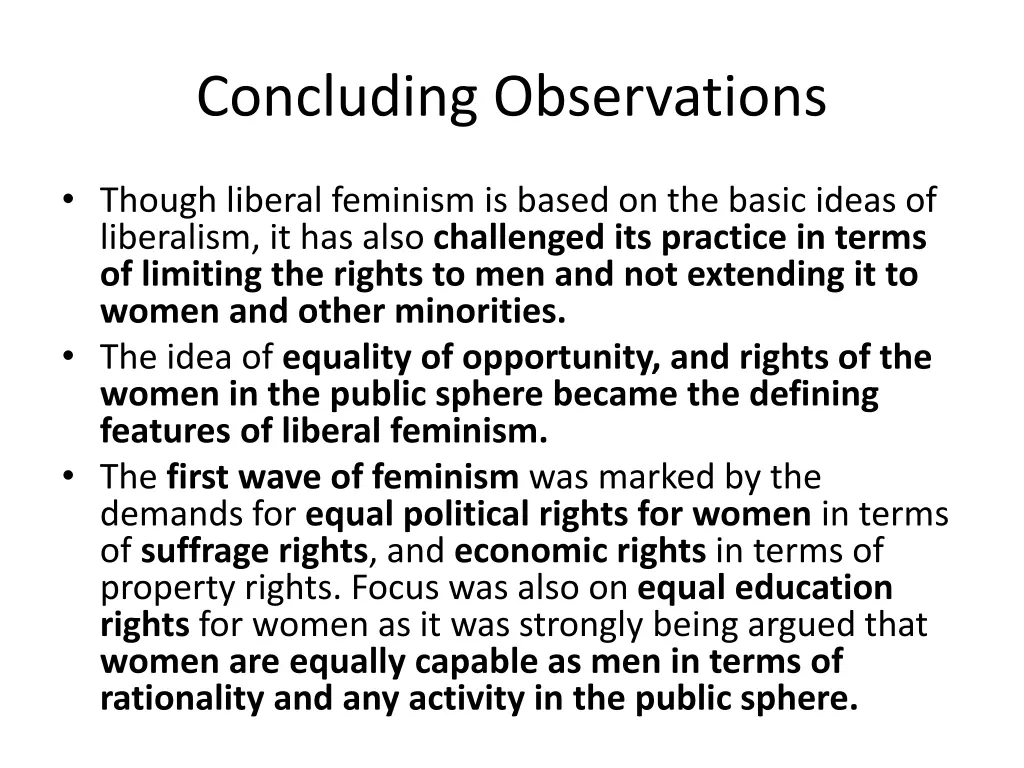concluding observations