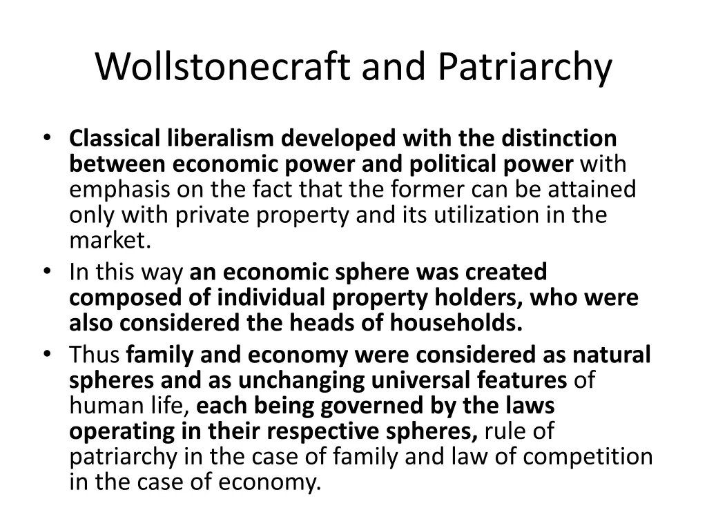 wollstonecraft and patriarchy