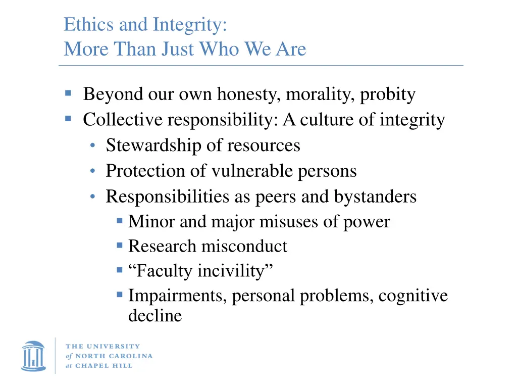 ethics and integrity more than just