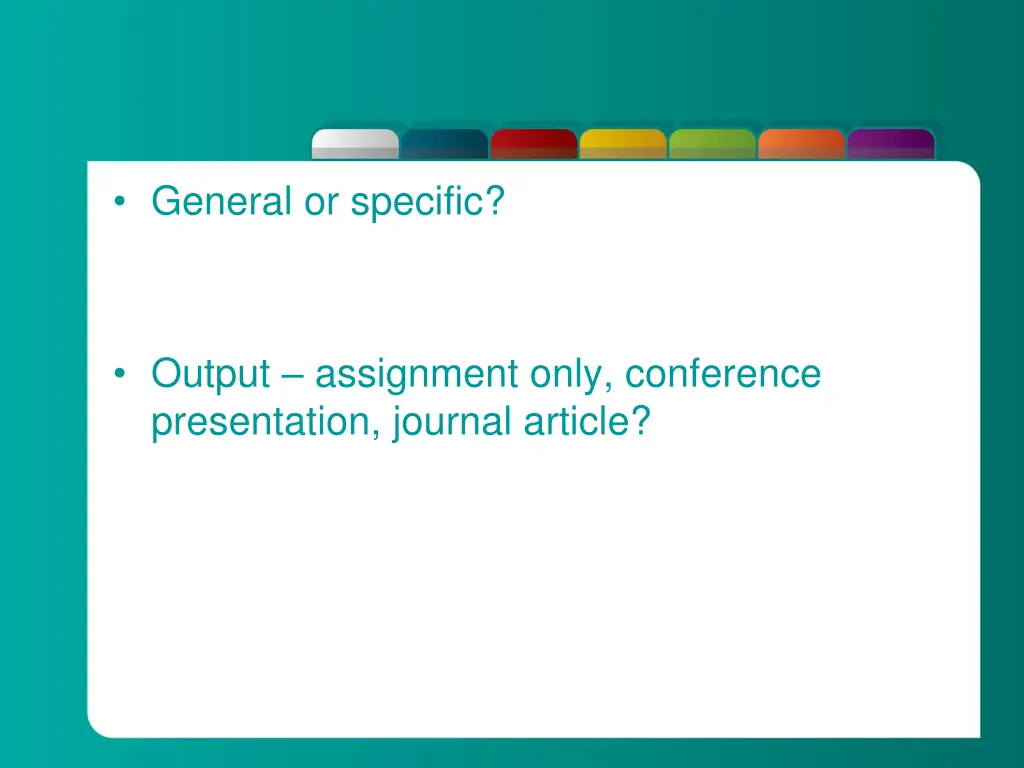 general or specific