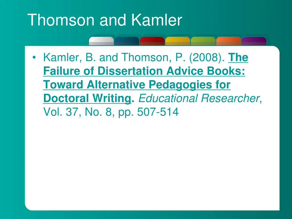 thomson and kamler