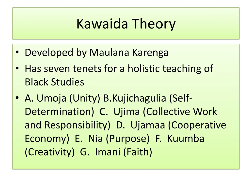 kawaida theory
