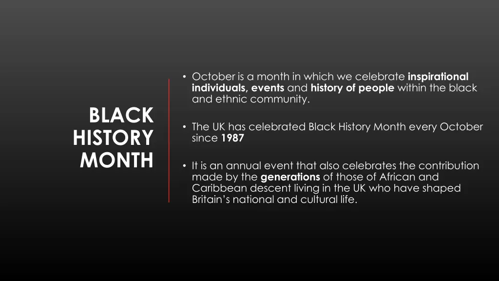 october is a month in which we celebrate