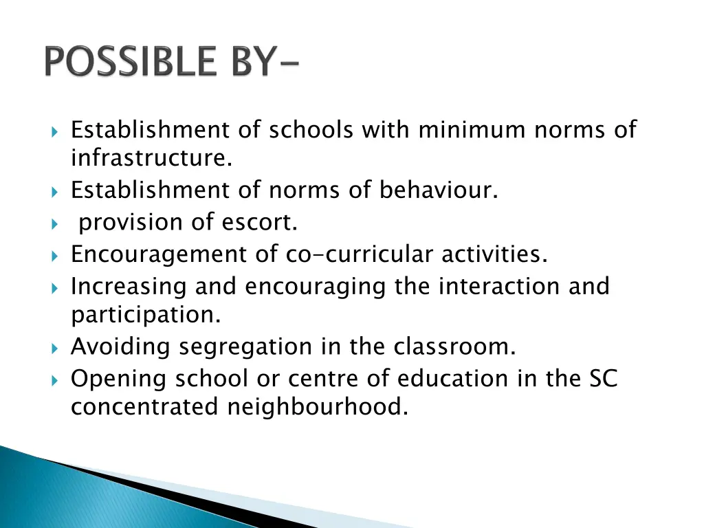 establishment of schools with minimum norms