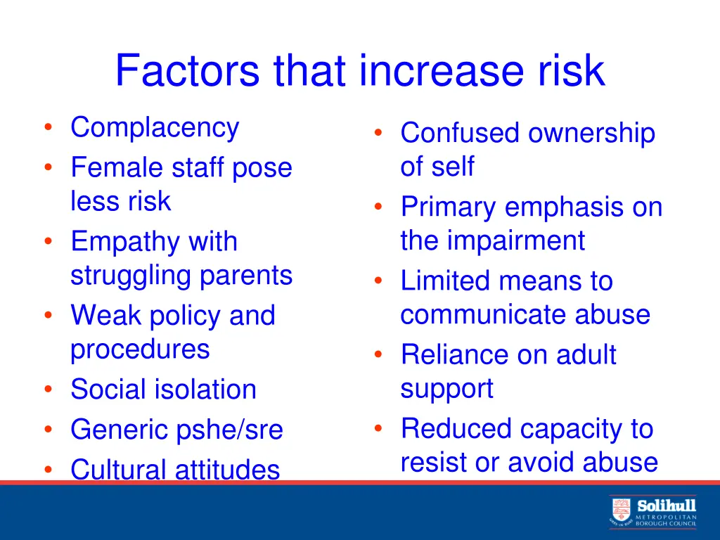 factors that increase risk