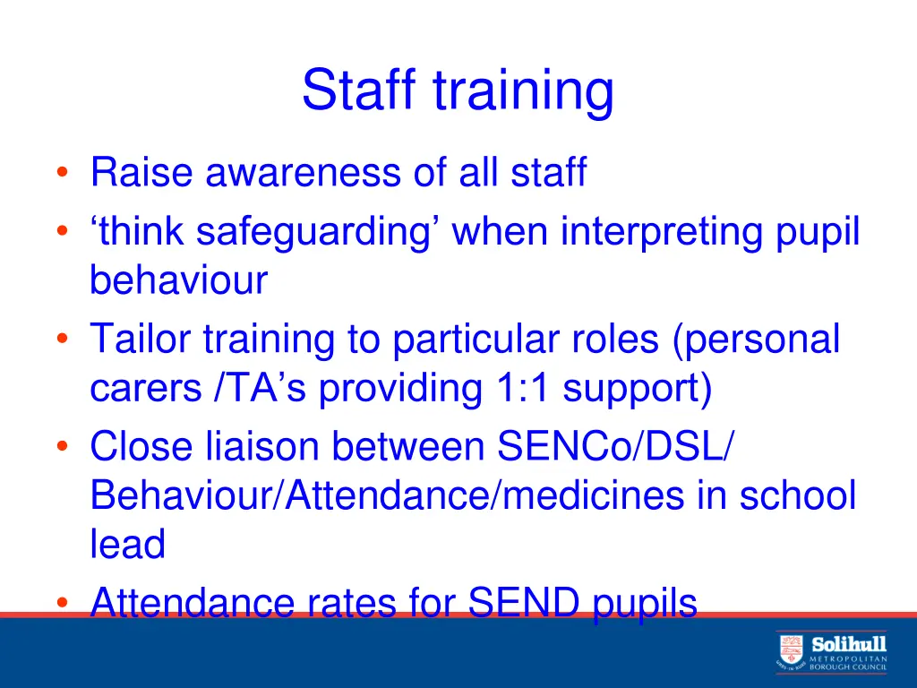 staff training