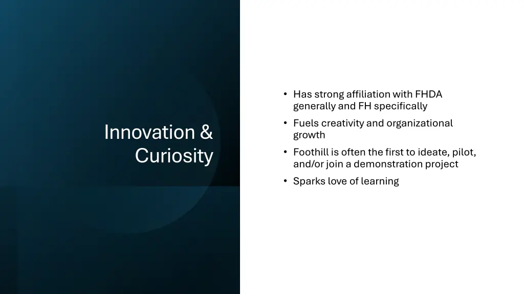 has strong affiliation with fhda generally