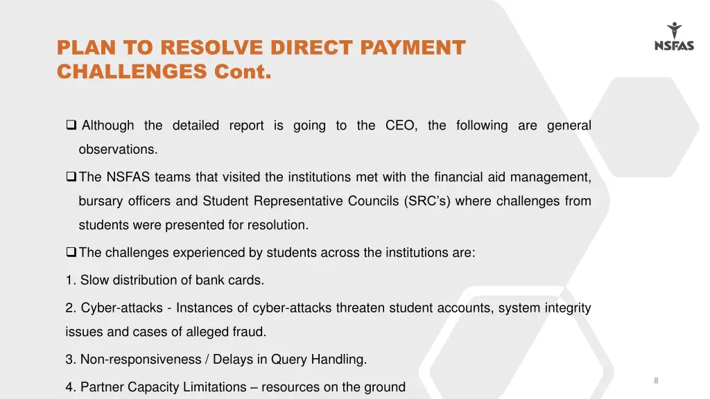 plan to resolve direct payment challenges cont 3