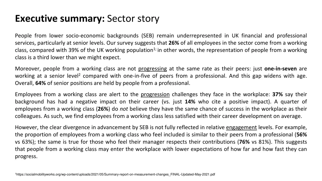 executive summary sector story