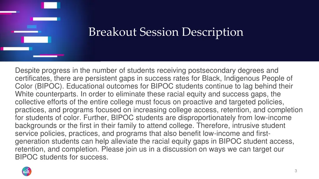 breakout session description