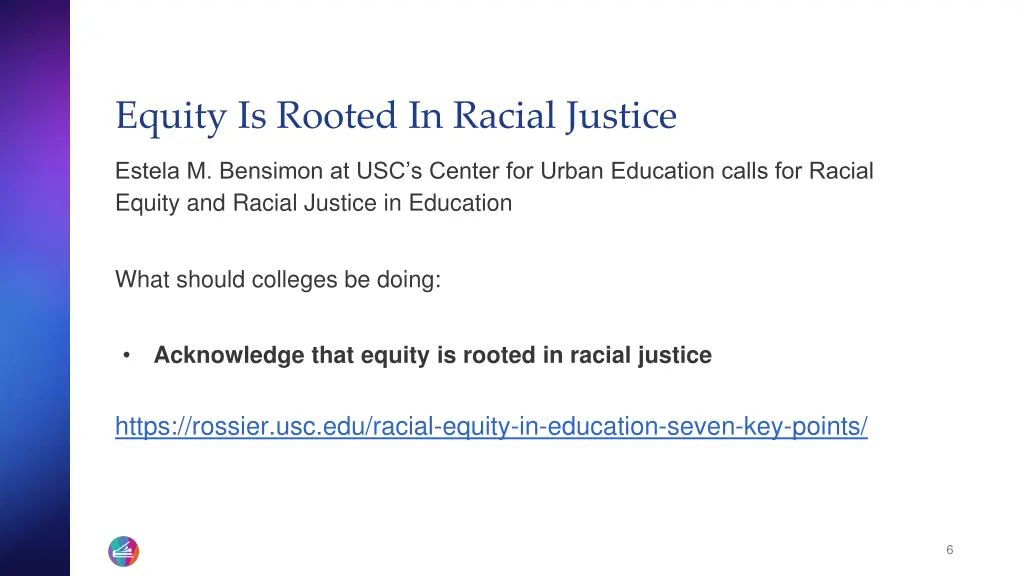 equity is rooted in racial justice