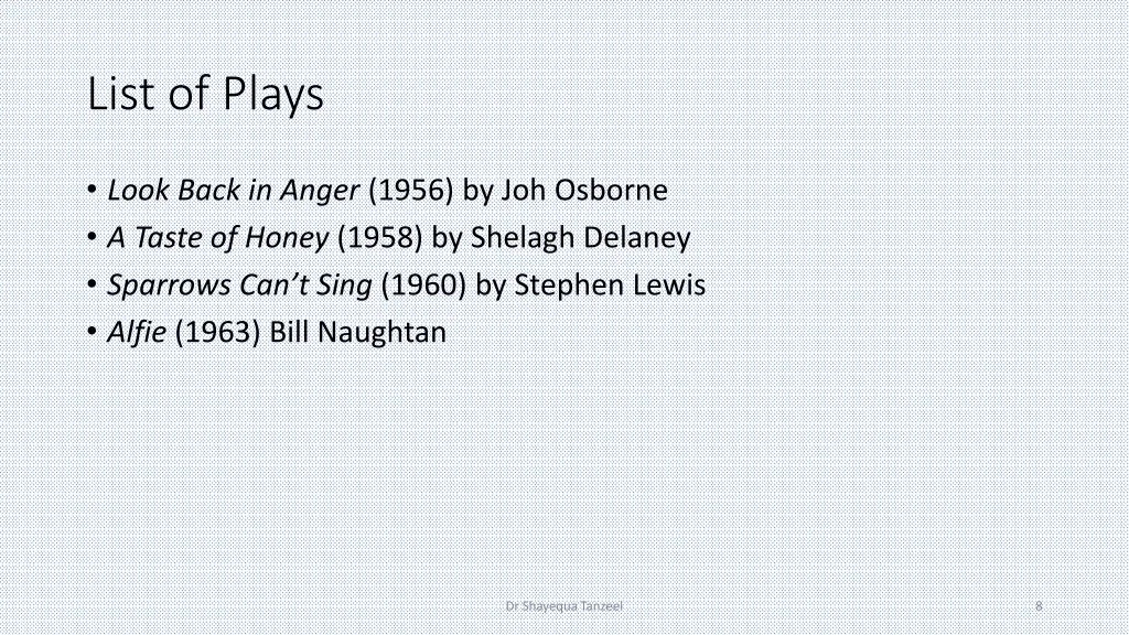 list of plays