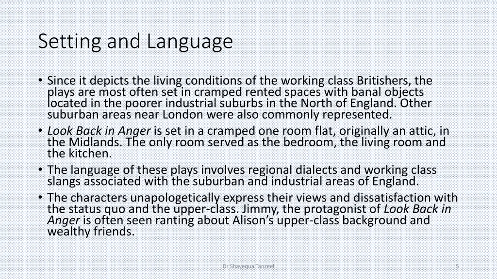 setting and language
