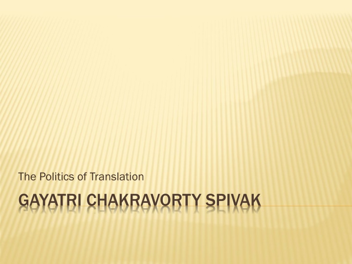 the politics of translation