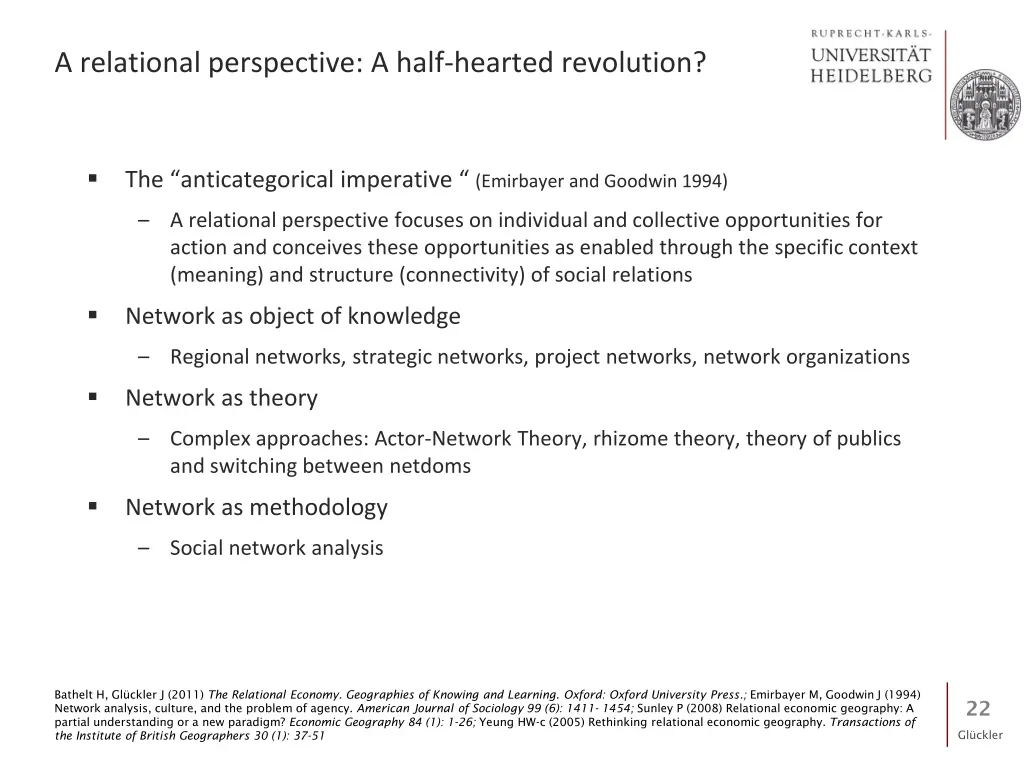 a relational perspective a half hearted revolution