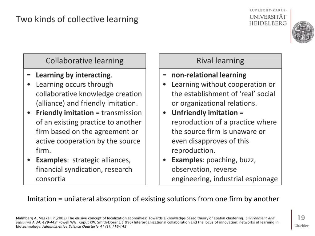 two kinds of collective learning