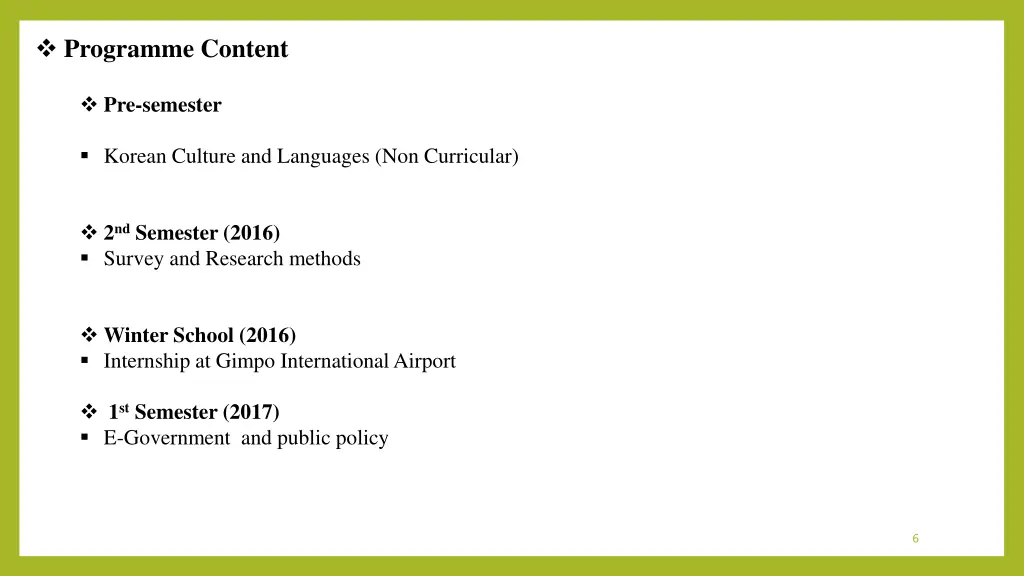 programme content