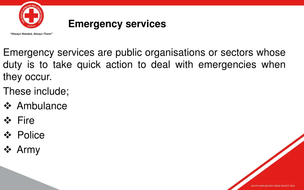emergency services