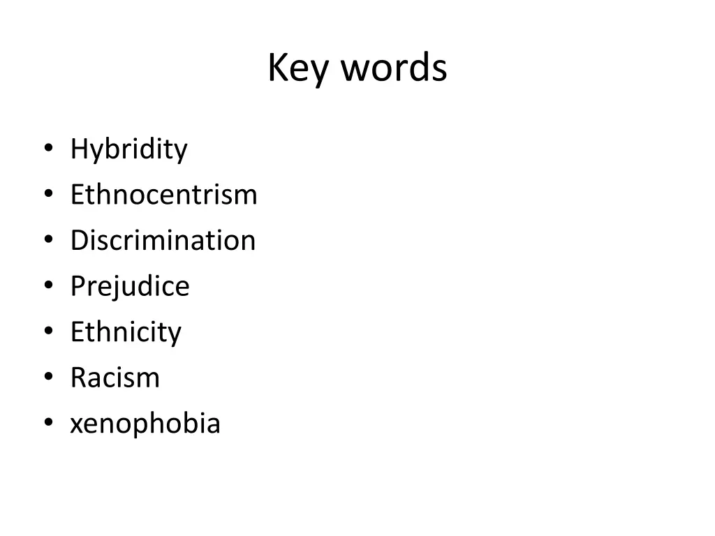 key words