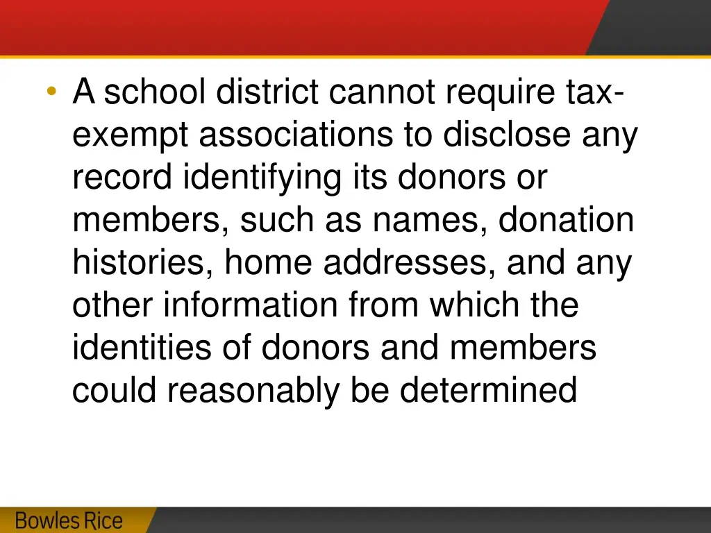 a school district cannot require tax exempt