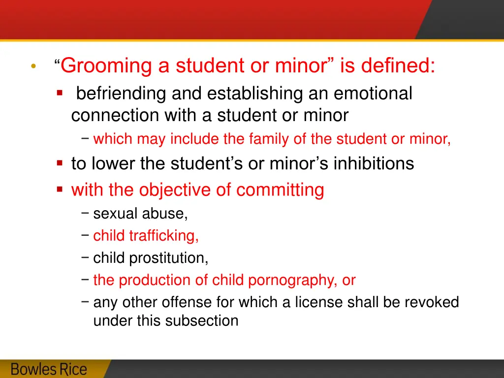 grooming a student or minor is defined
