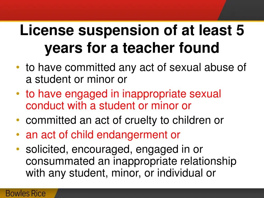 license suspension of at least 5 years
