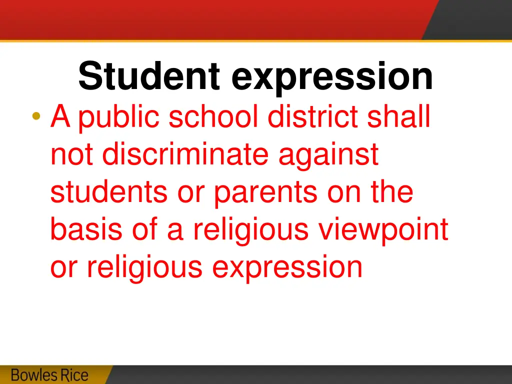 student expression a public school district shall