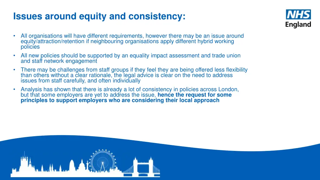 issues around equity and consistency