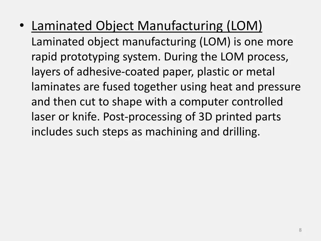 laminated object manufacturing lom laminated