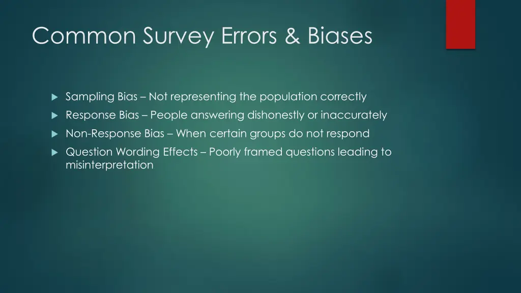 common survey errors biases