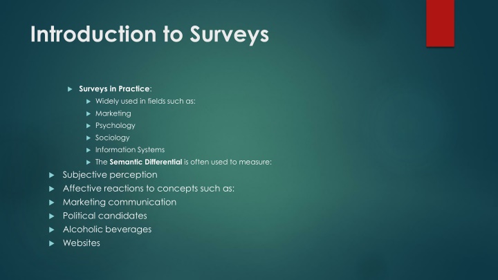 introduction to surveys