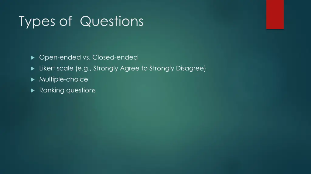 types of questions