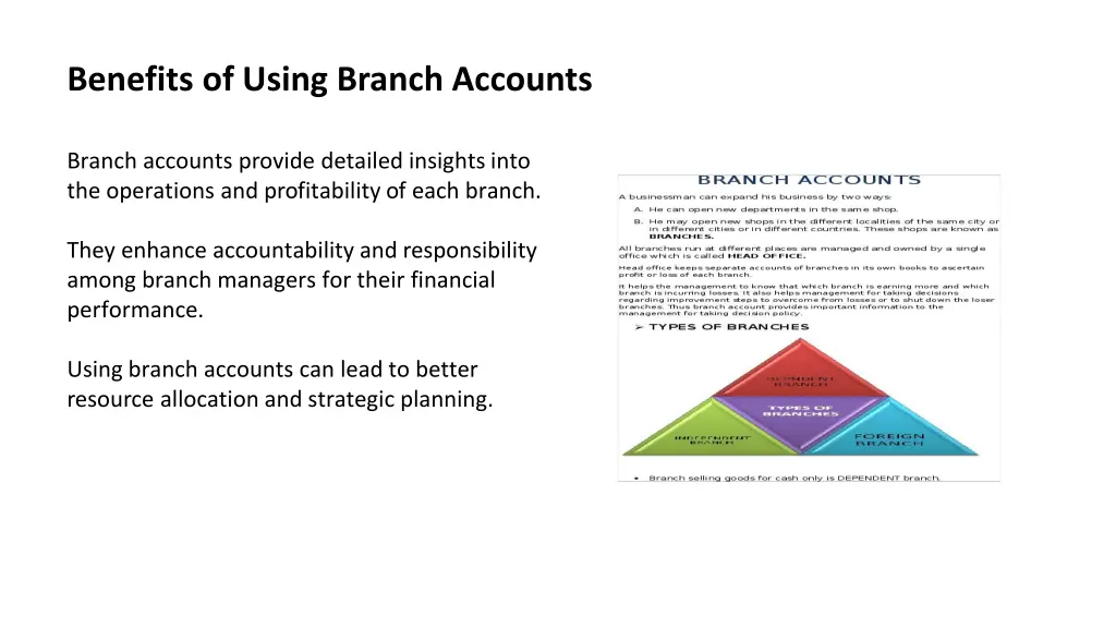benefits of using branch accounts