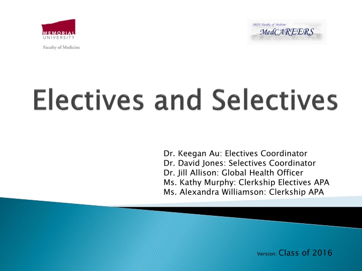 dr keegan au electives coordinator dr david jones