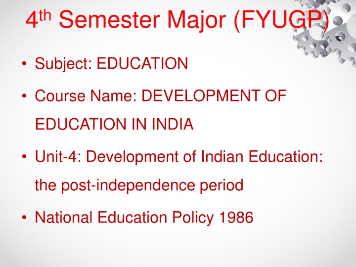 4 th semester major fyugp