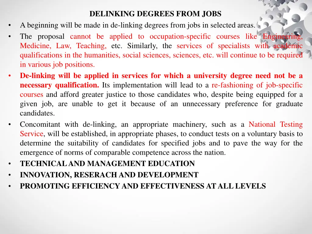 delinking degrees from jobs