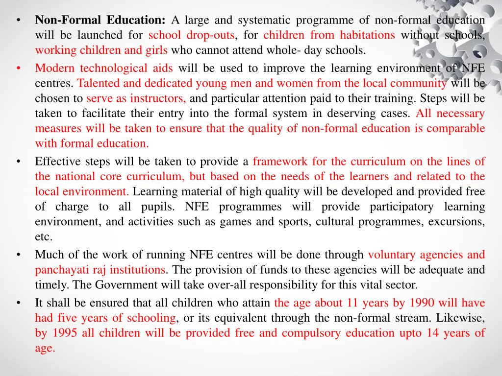non formal education a large and systematic