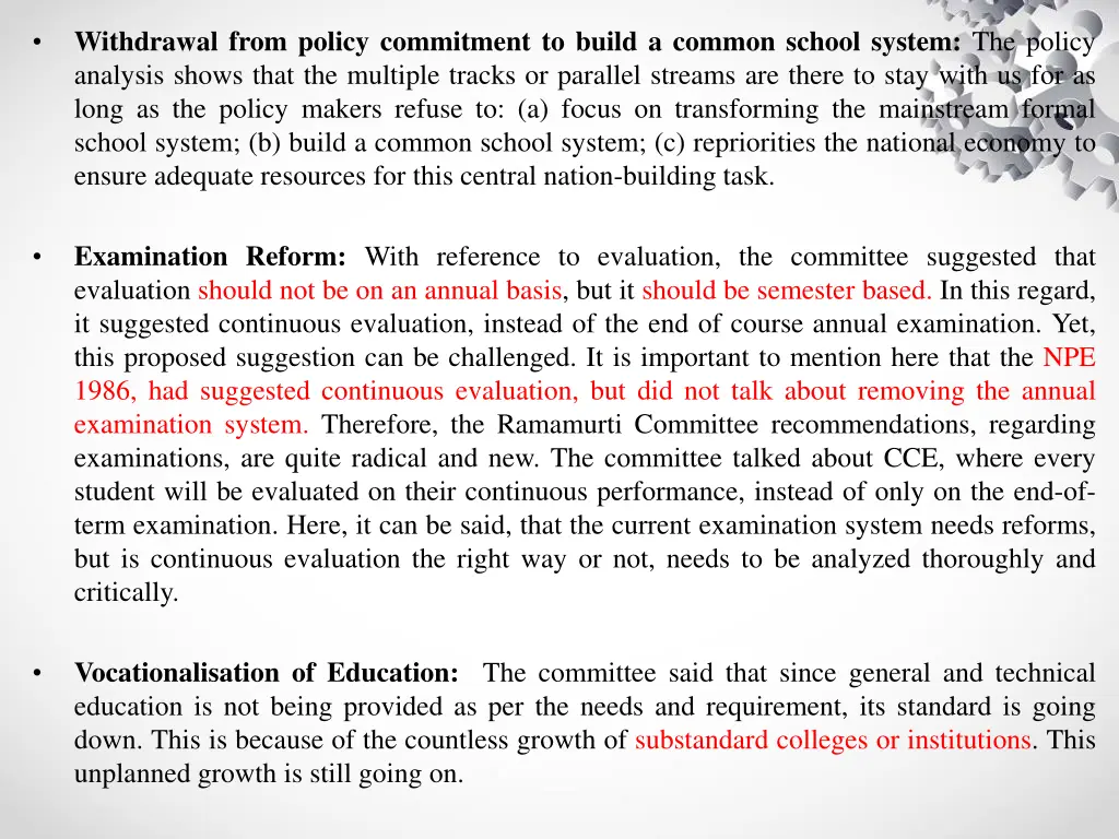 withdrawal from policy commitment to build