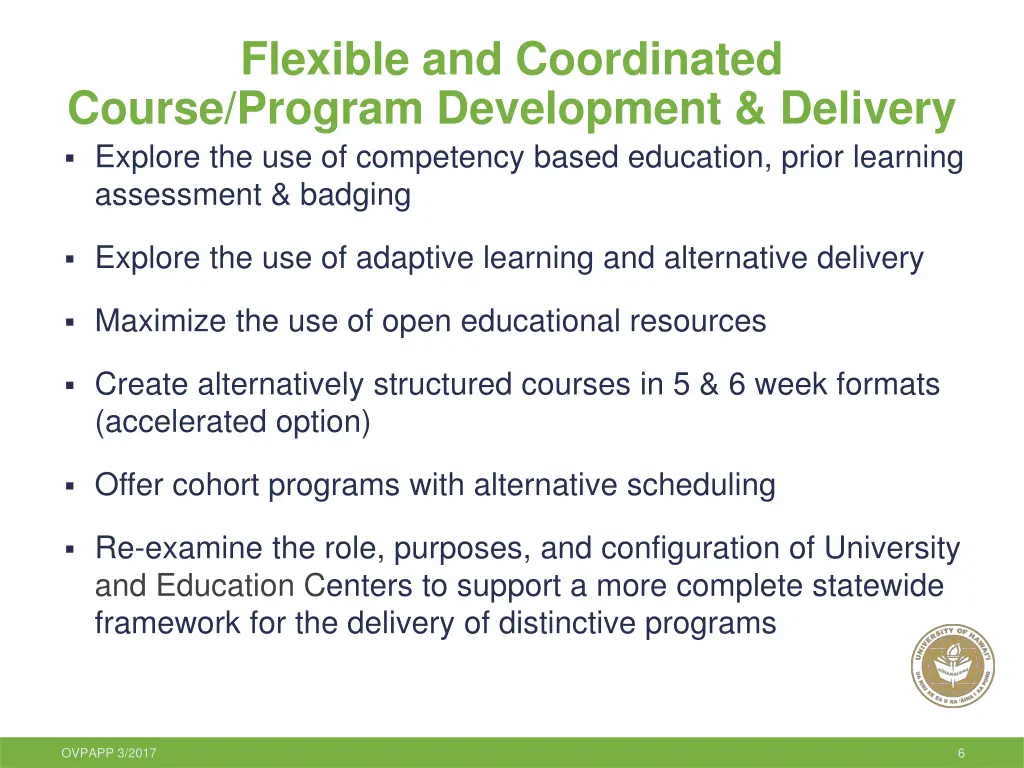 flexible and coordinated course program
