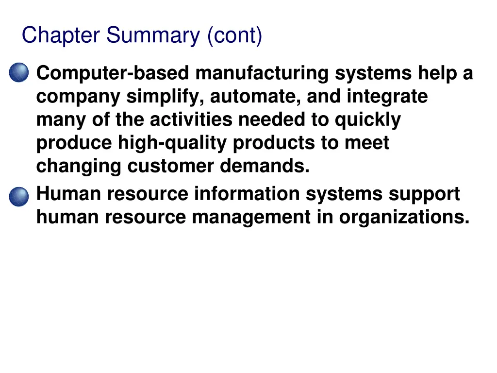 chapter summary cont 1