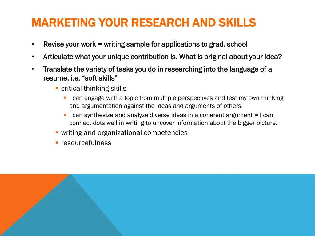 marketing your research and skills marketing your