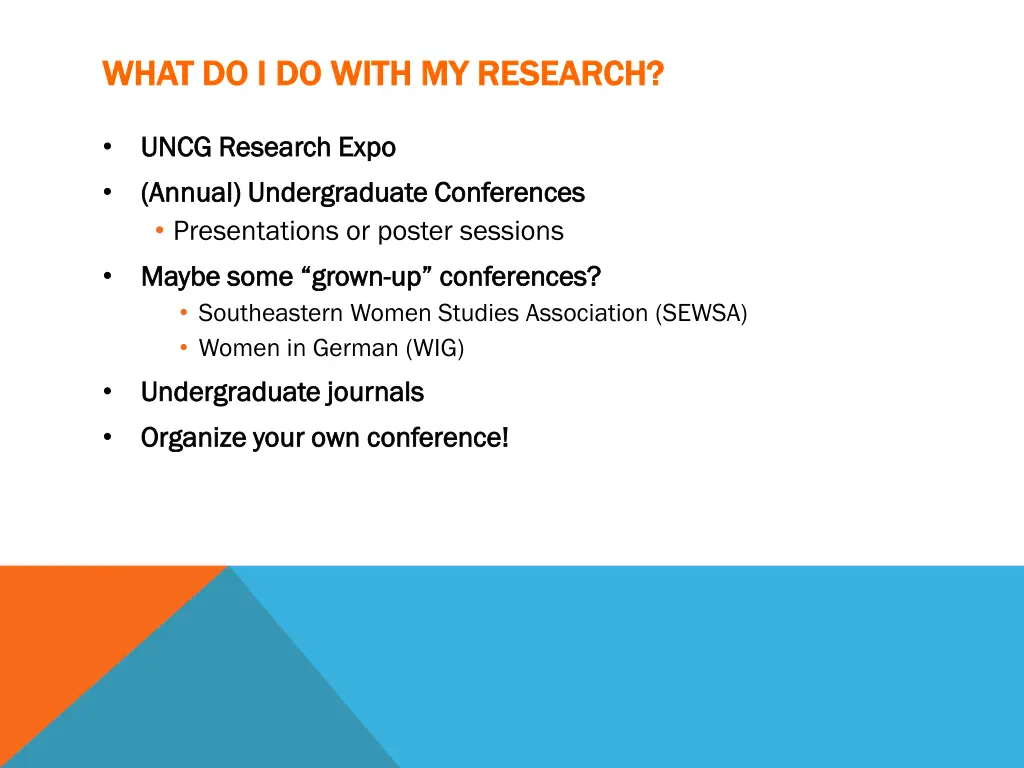 what do i do with my research what do i do with